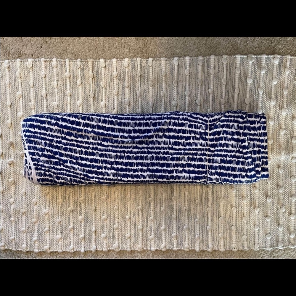 blue zig zag stretch fabric